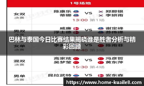 巴林与泰国今日比赛结果揭晓谁是胜者分析与精彩回顾